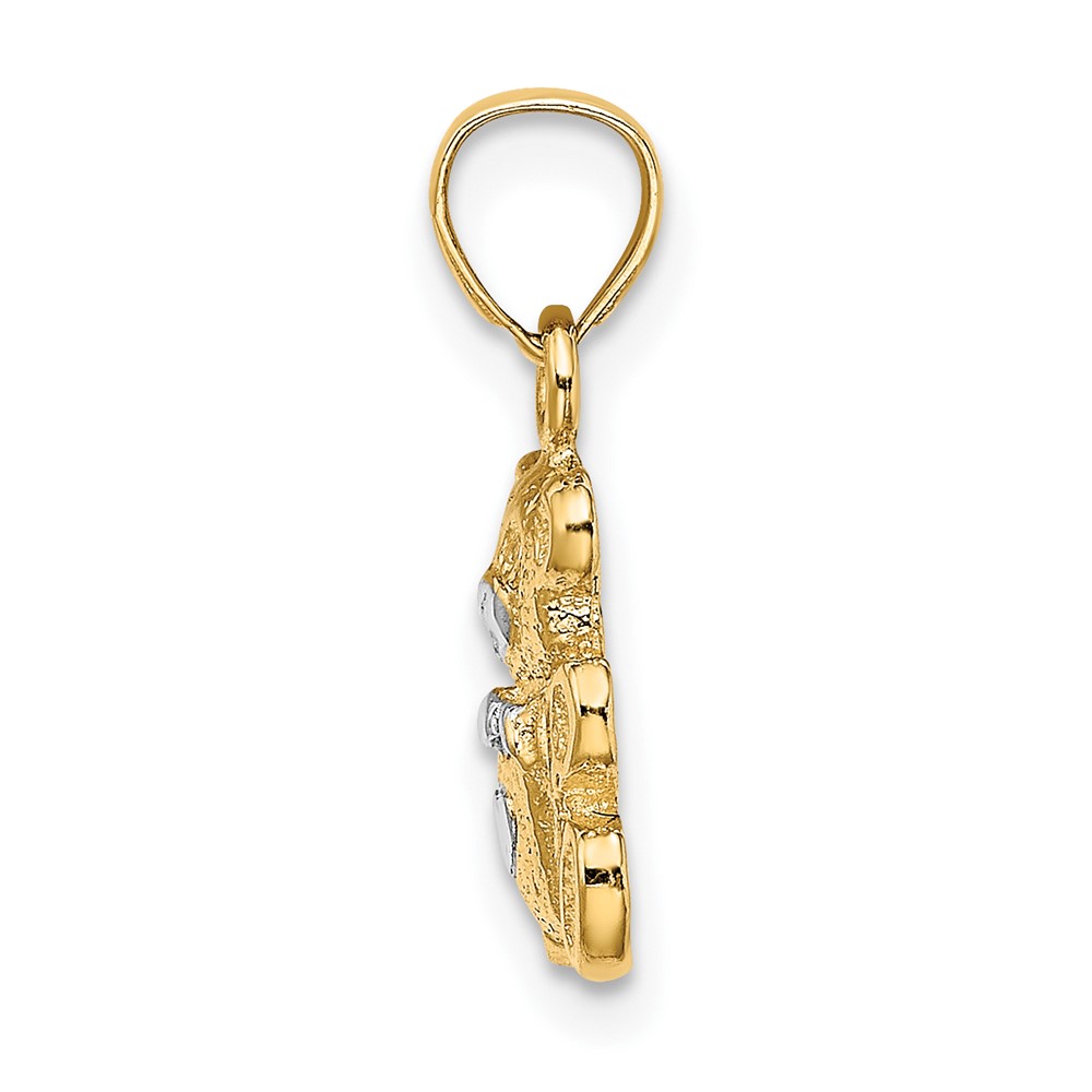 10k w/Rhodium Teddy Bear Charm (10K9004)