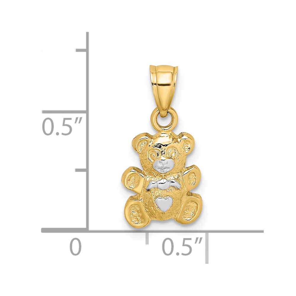 10k w/Rhodium Teddy Bear Charm (10K9004)