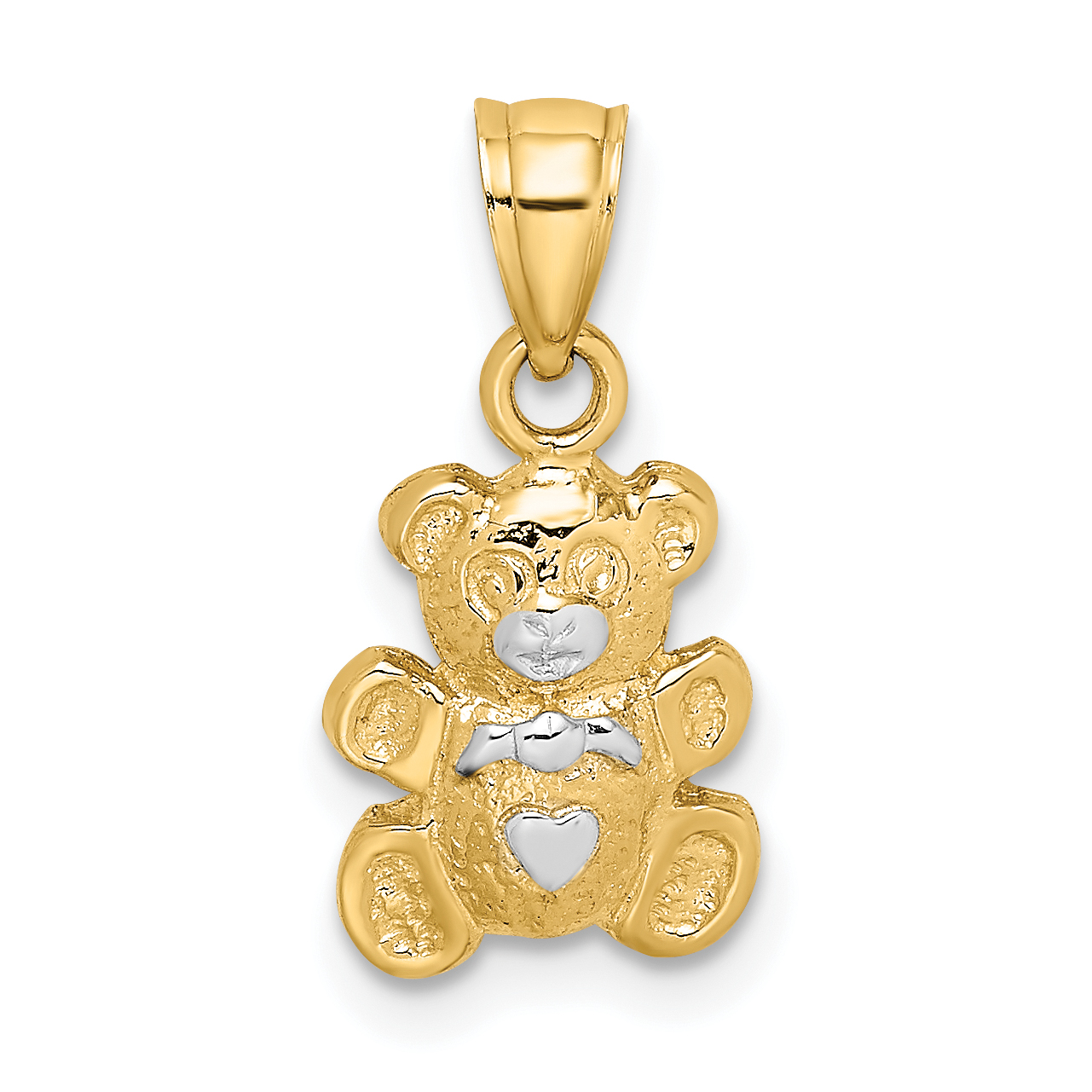 10k w/Rhodium Teddy Bear Charm (10K9004)