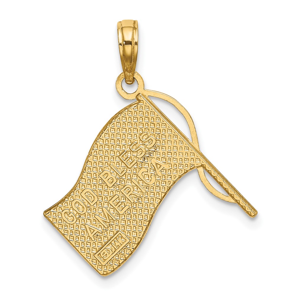 10k w/ Rhodium American Flag Charm (10K9014)
