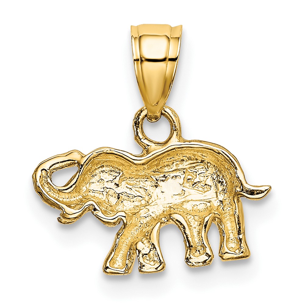 10k w/ Rhodium Small Elephant Charm (10K9036)