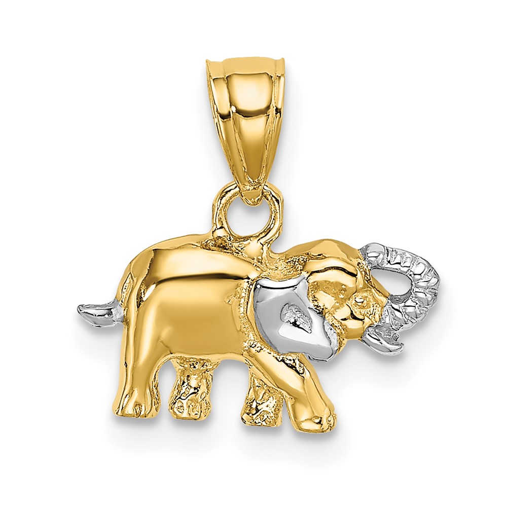 10k w/ Rhodium Small Elephant Charm (10K9036)