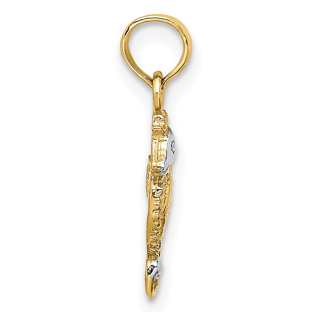 10K w/Rhodium 2-D Seahorse Charm (10K9037)