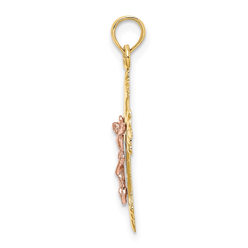 10K Two-Tone Crucifix Charm (10K9054)