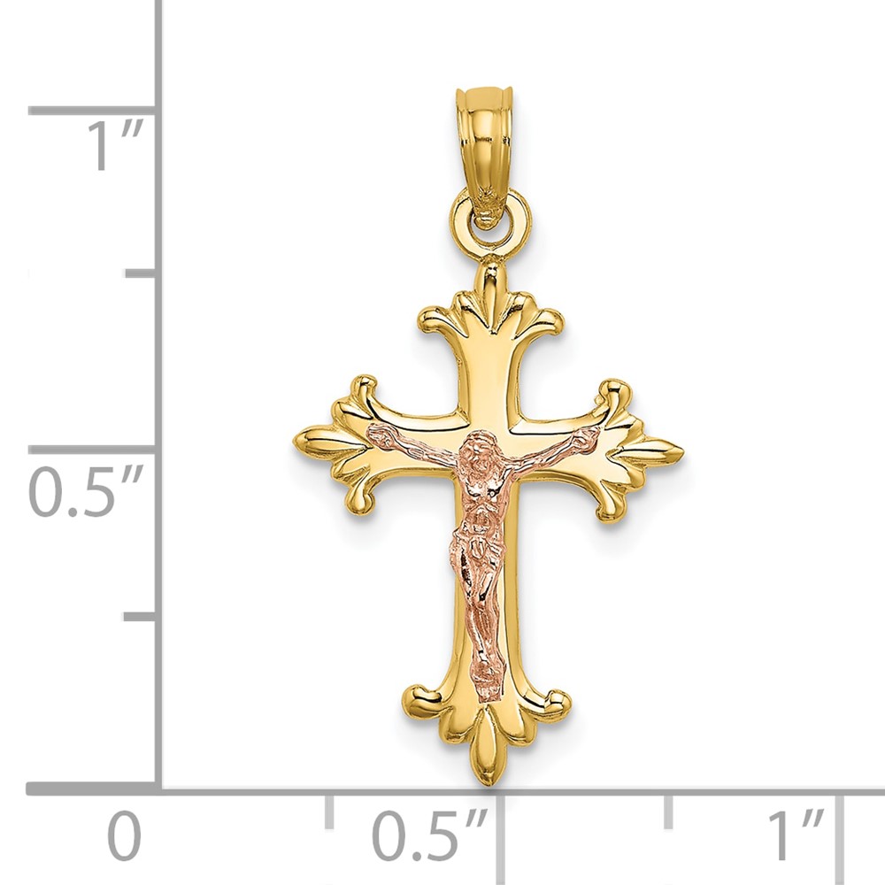 10K Two-Tone Crucifix Charm (10K9054)
