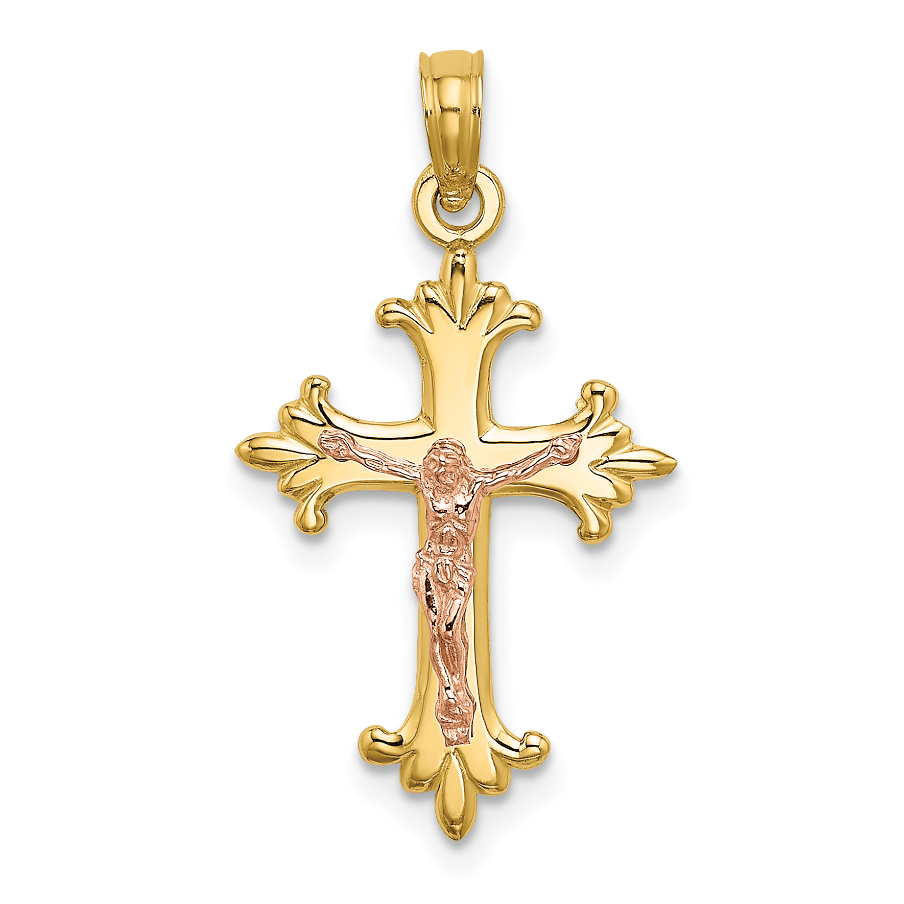 10K Two-Tone Crucifix Charm (10K9054)