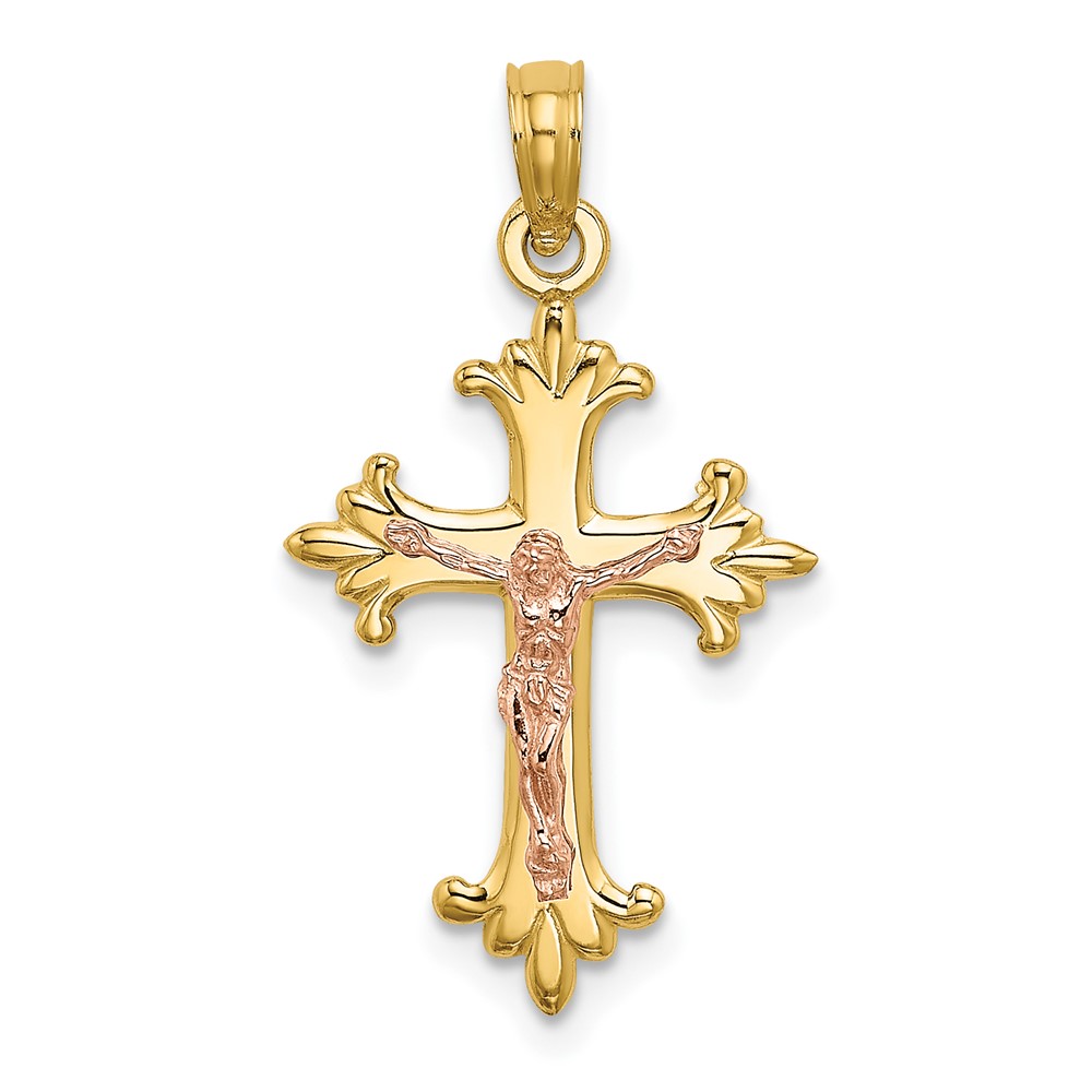 10K Two-Tone Crucifix Charm (10K9054)