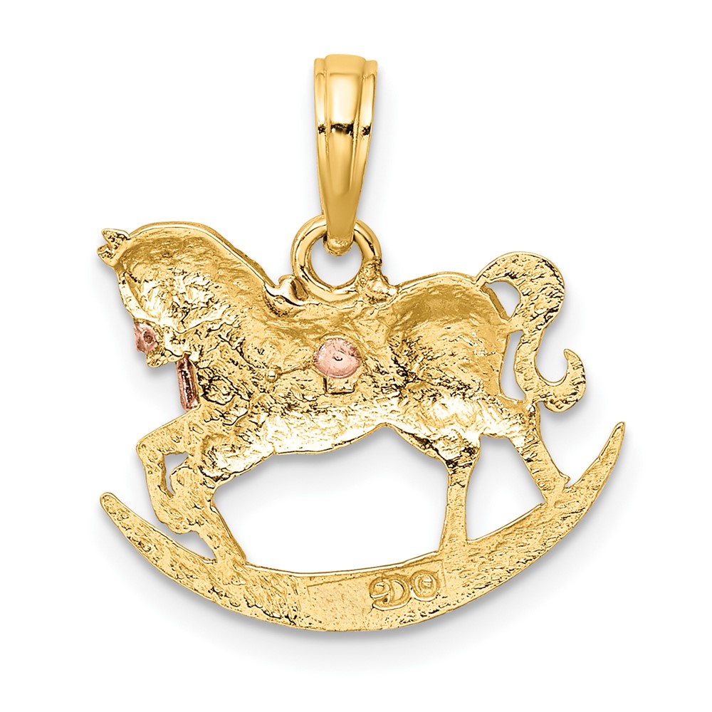 10k Two-Tone 2-D Rocking Horse w/ Saddle Charm (10K9063)