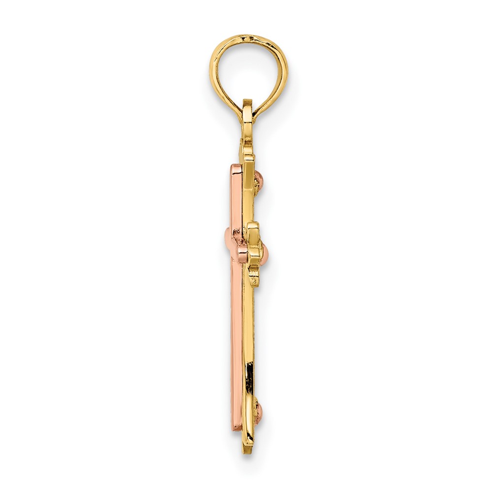 10K Two-Tone Cross Charm (10K9067)