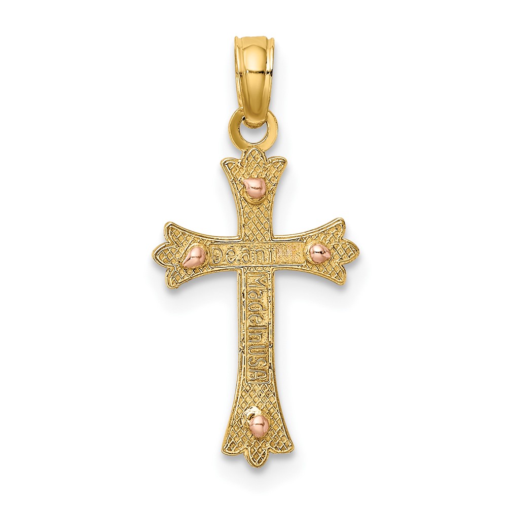 10K Two-Tone Cross Charm (10K9067)