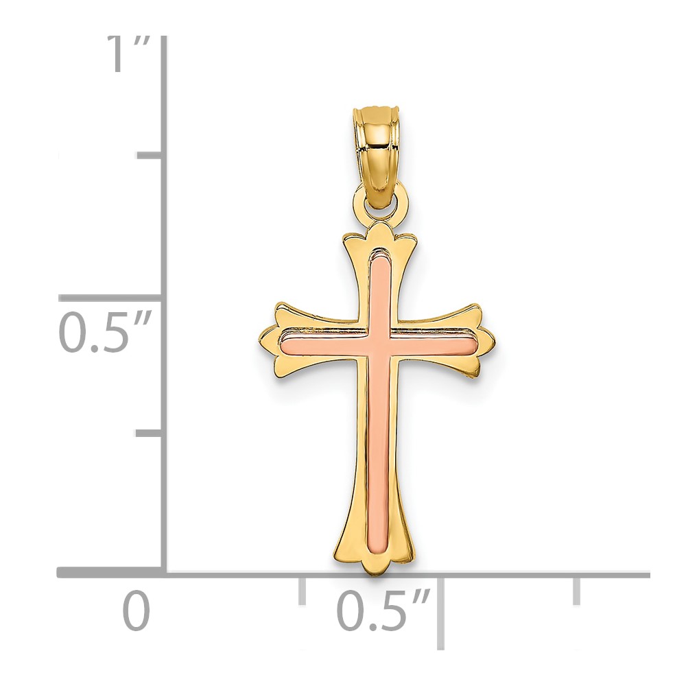 10K Two-Tone Cross Charm (10K9067)