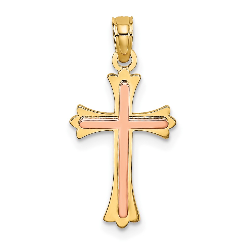 10K Two-Tone Cross Charm (10K9067)