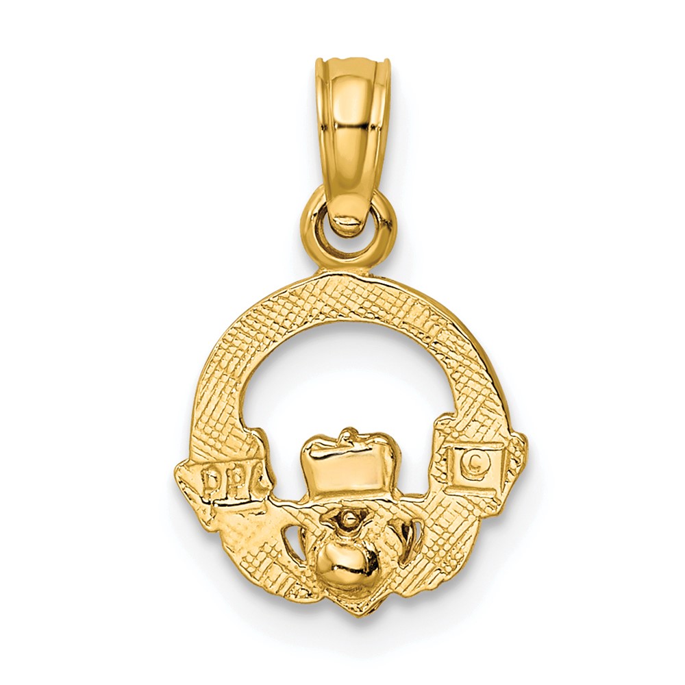 10k Two-Tone Claddagh w/ Heart Charm (10K9070)