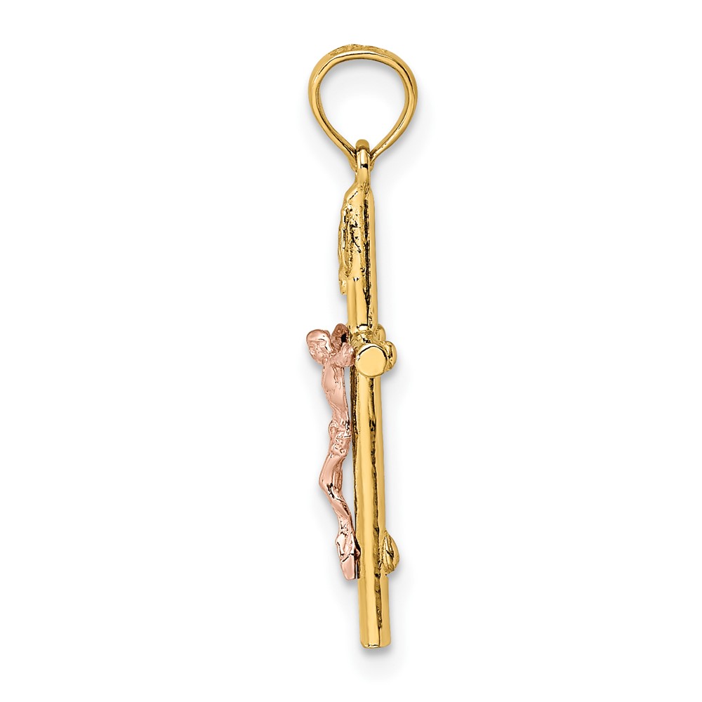 10k Two-Tone Cross Crucifix Charm (10K9087)