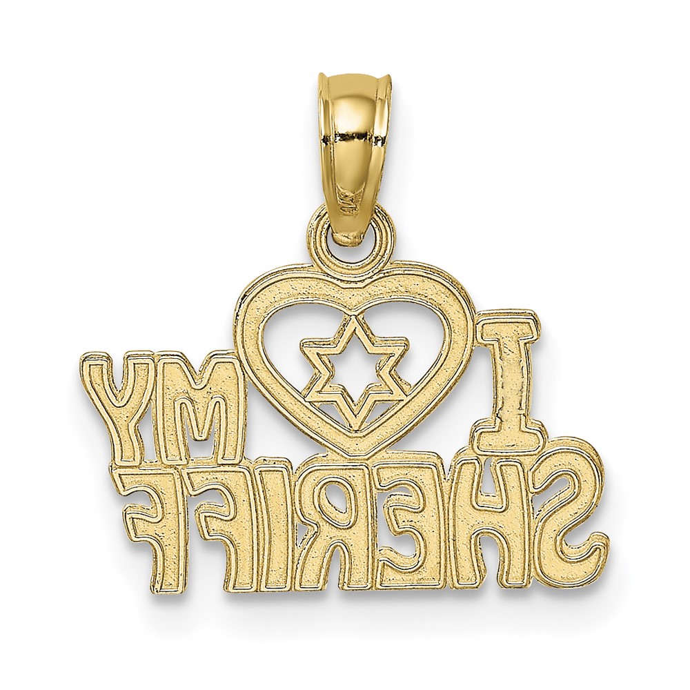 10k I HEART MY SHERIFF Charm (10K910)