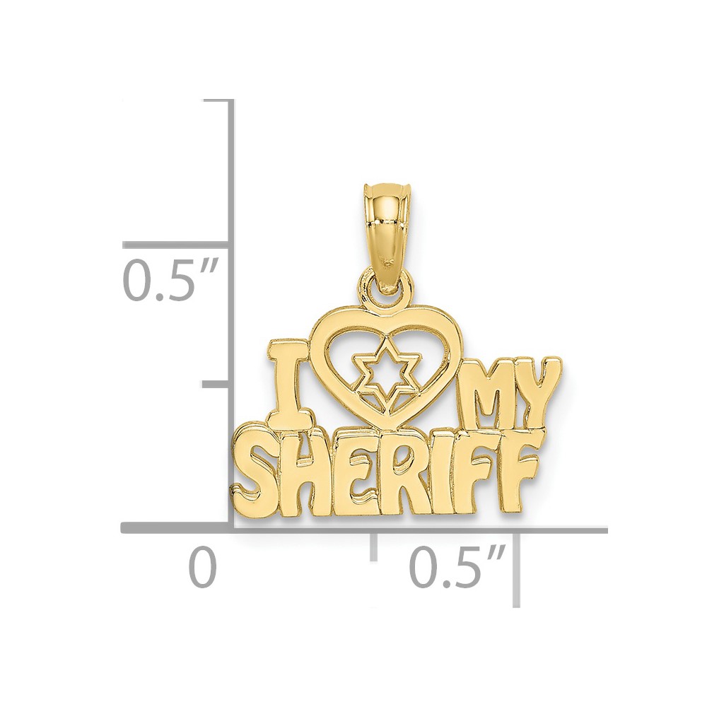 10k I HEART MY SHERIFF Charm (10K910)