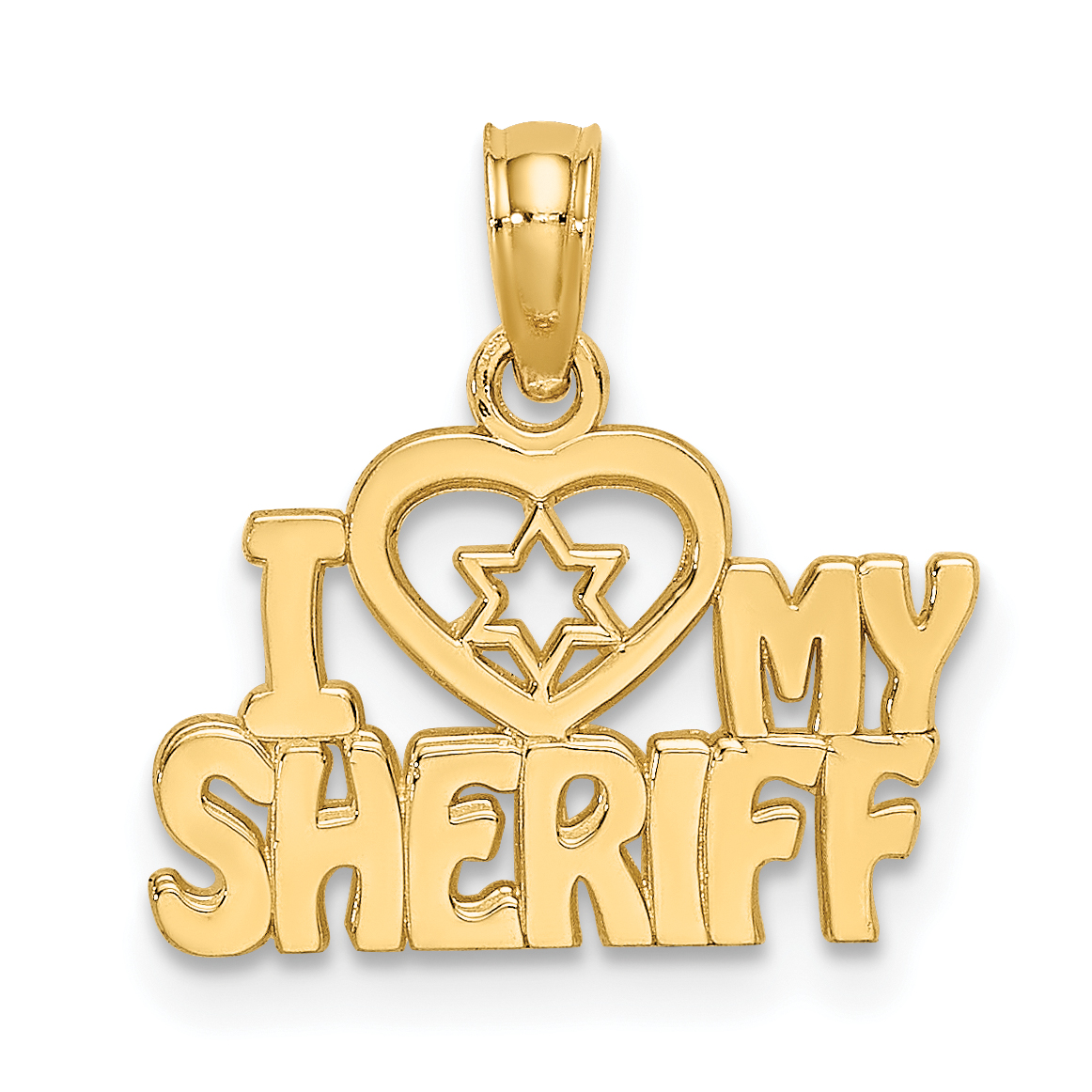 10k I HEART MY SHERIFF Charm (10K910)