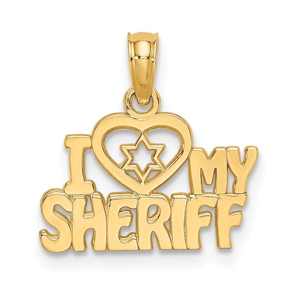 10k I HEART MY SHERIFF Charm (10K910)