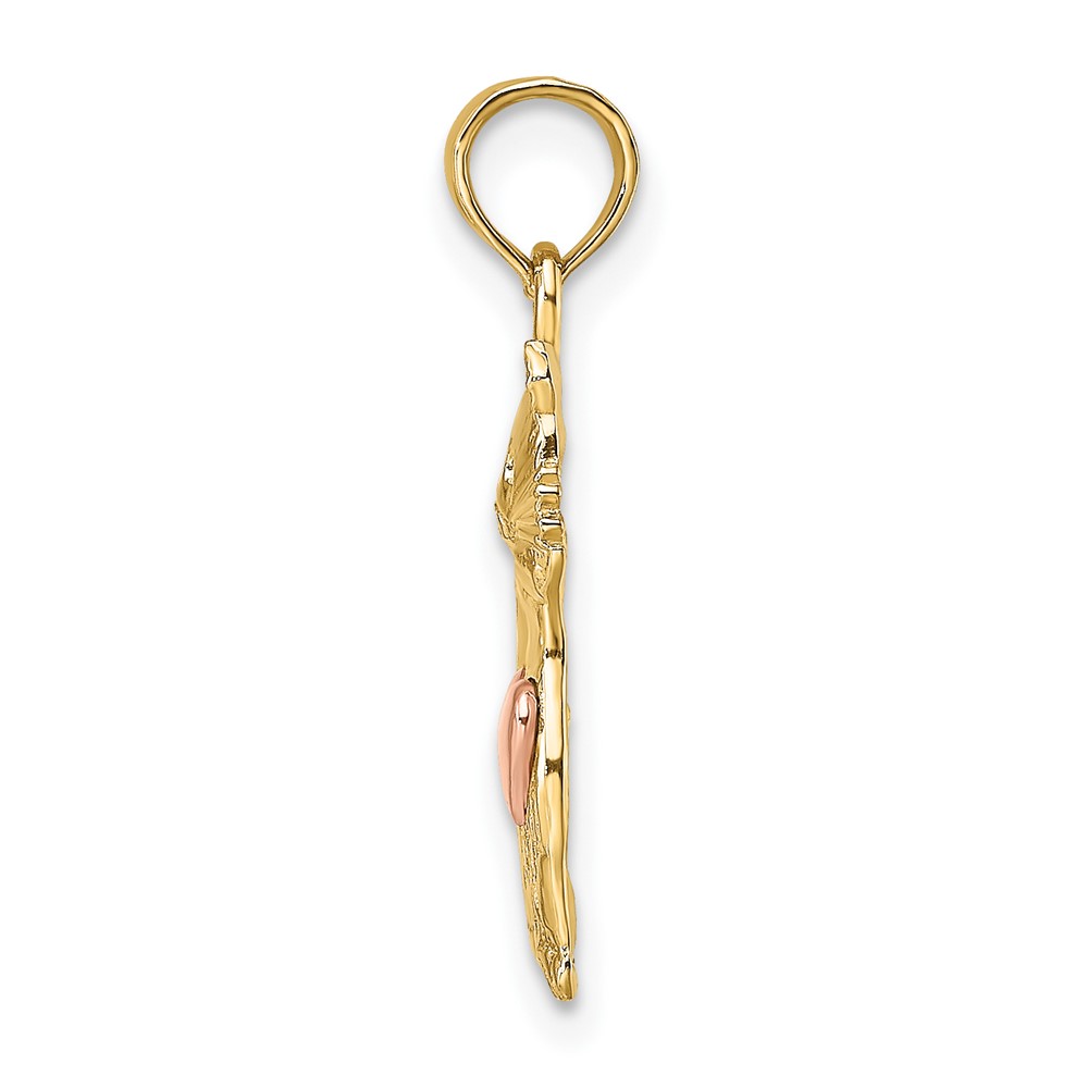 10k Two-Tone Cat w/ Heart Charm (10K9104)