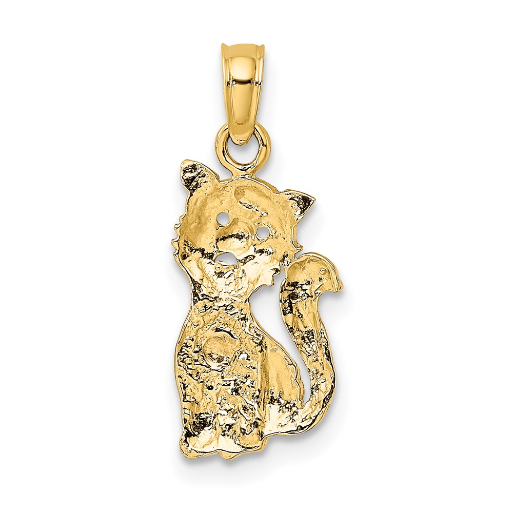 10k Two-Tone Cat w/ Heart Charm (10K9104)