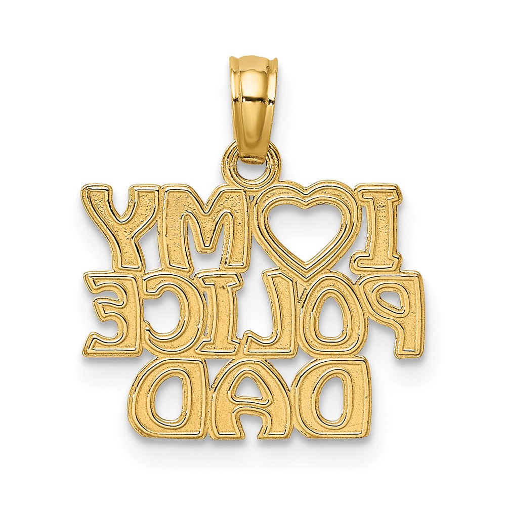 10k I HEART MY POLICE DAD Charm (10K911)