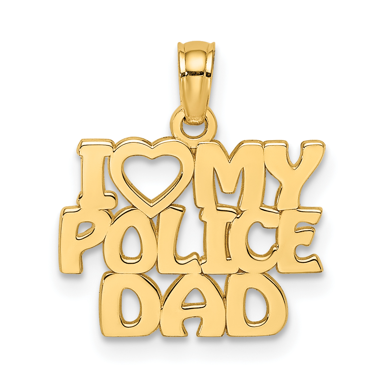 10k I HEART MY POLICE DAD Charm (10K911)