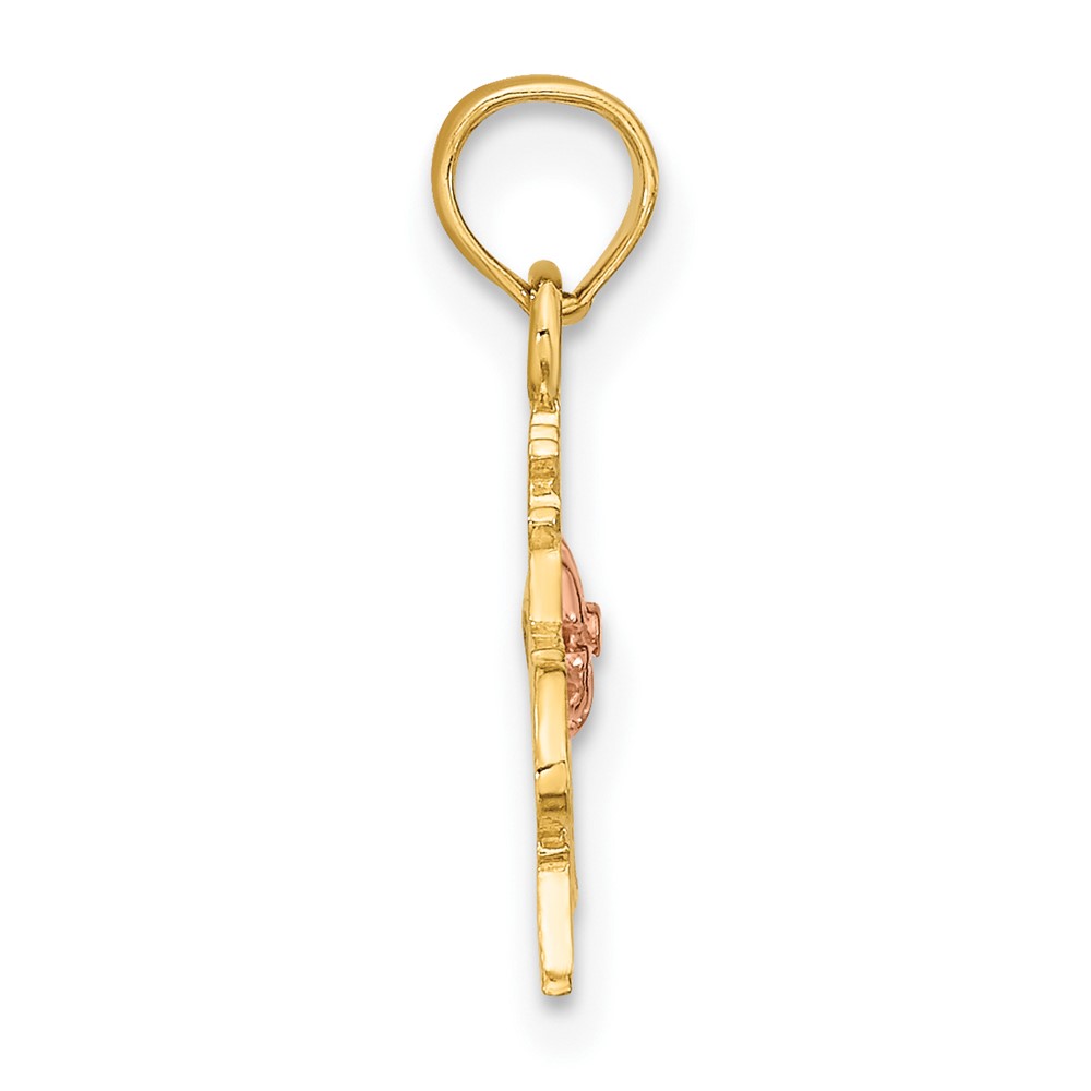 10k Two-Tone #1 GRANDDAUGHTER w/ Flowers Charm (10K9112)