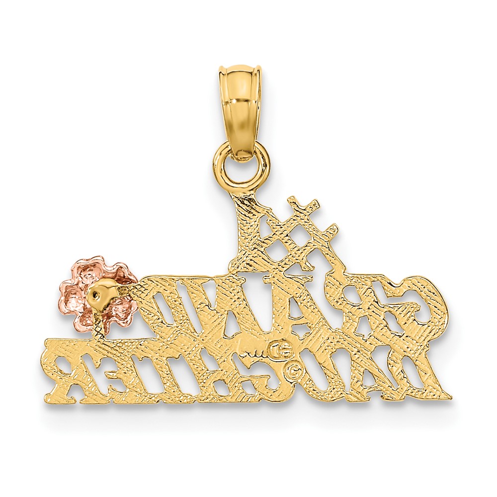 10k Two-Tone #1 GRANDDAUGHTER w/ Flowers Charm (10K9112)