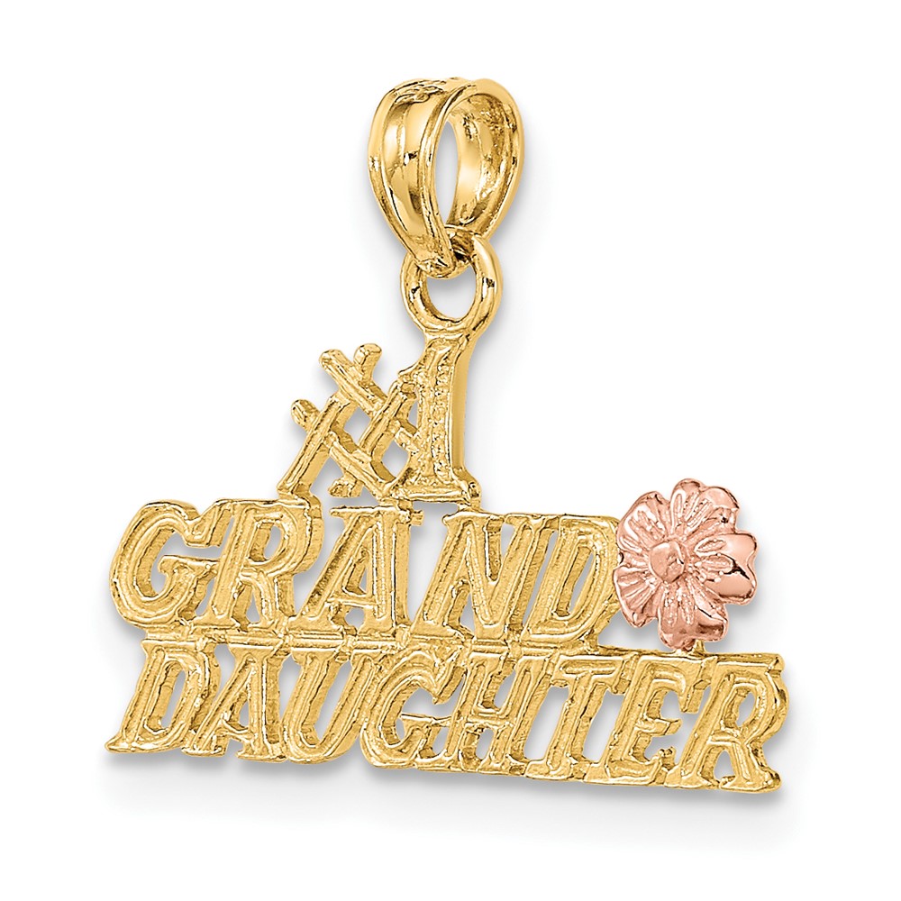 10k Two-Tone #1 GRANDDAUGHTER w/ Flowers Charm (10K9112)