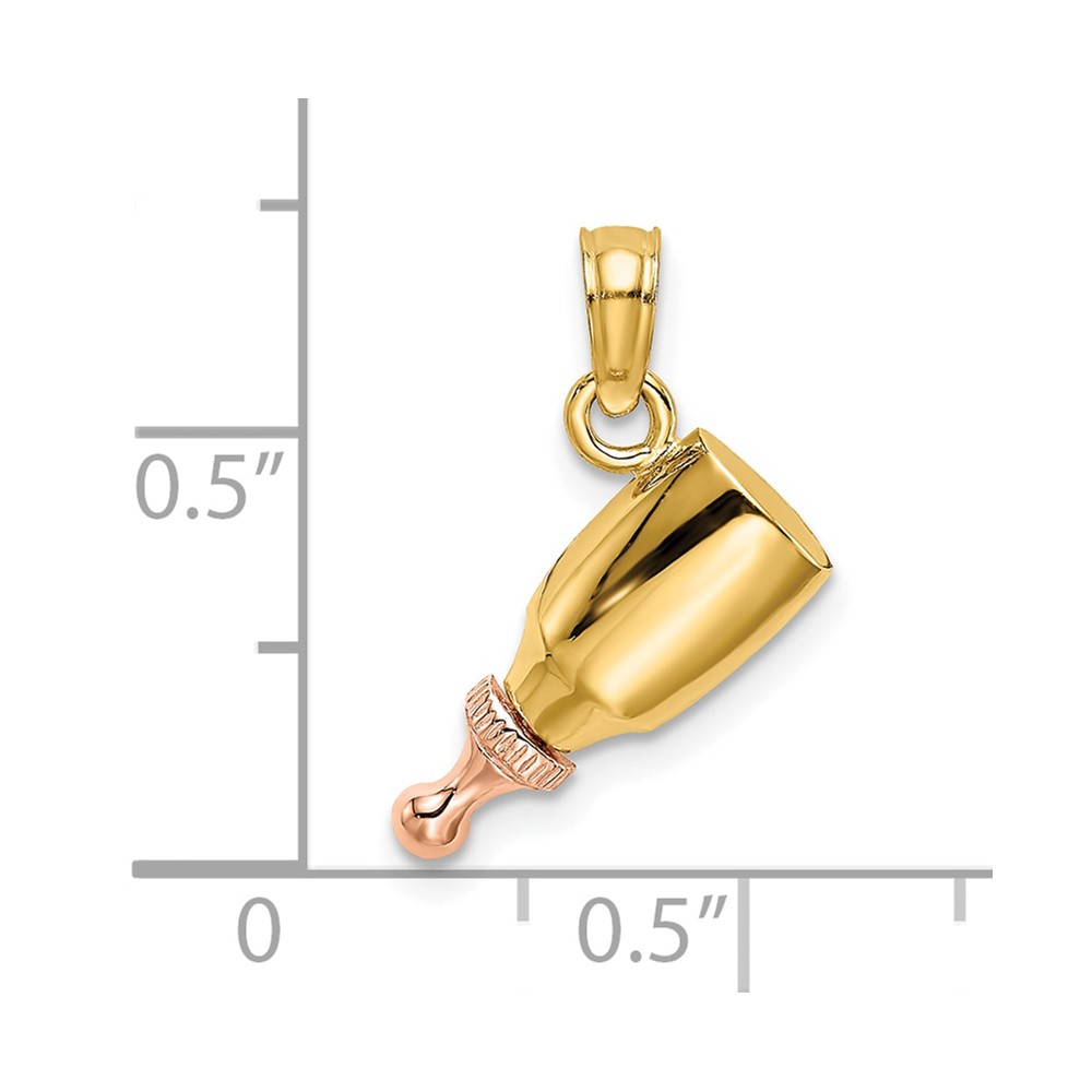 10k Two-Tone Baby Bottle Charm (10K9116)