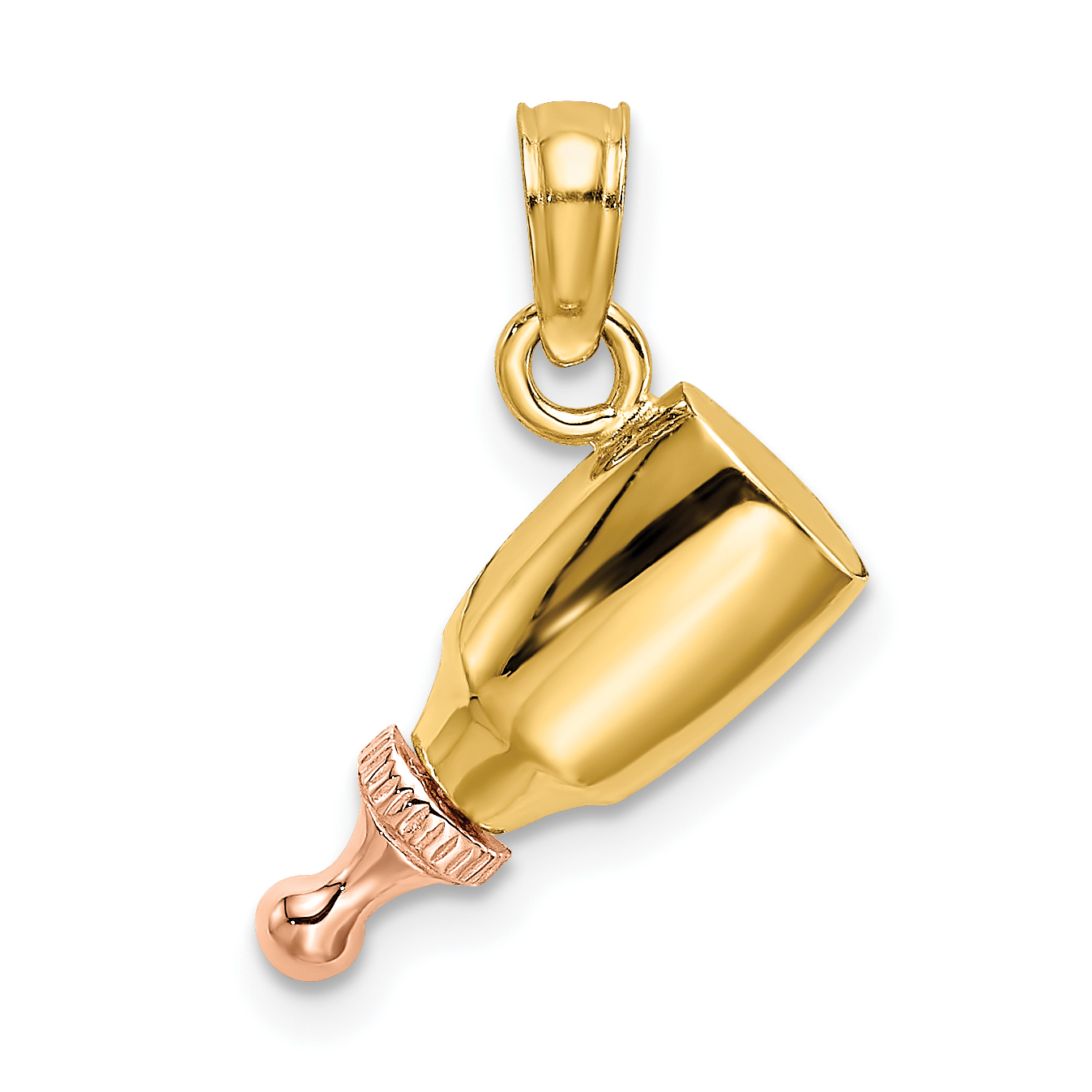 10k Two-Tone Baby Bottle Charm (10K9116)