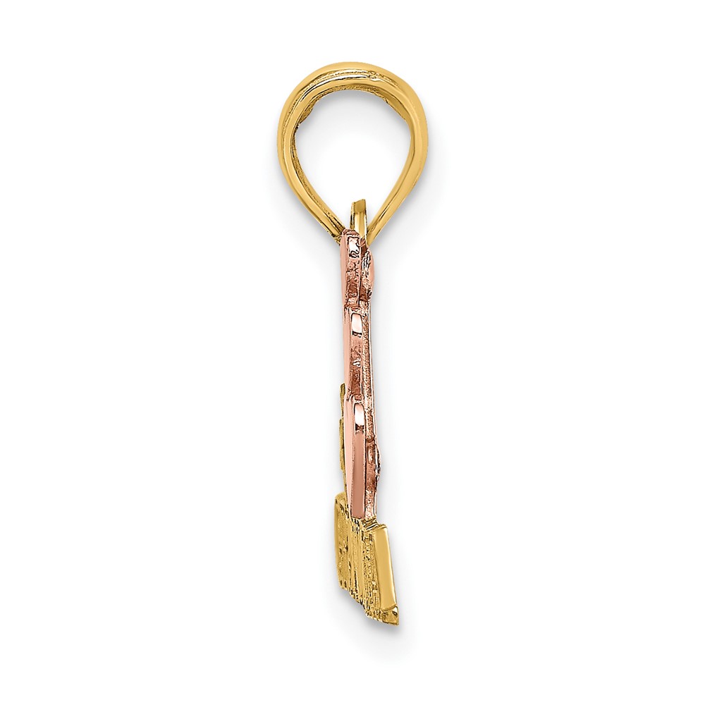 10k Two-Tone #1 GRANDMA w/ Three Hearts Charm (10K9129)