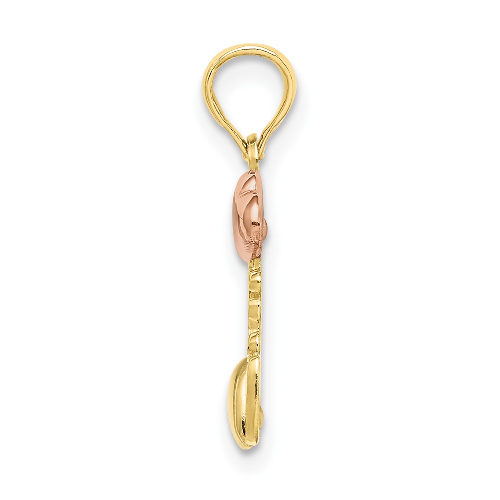 10K Tri-color I LOVE YOU  W/ Hearts Charm (10K9130)