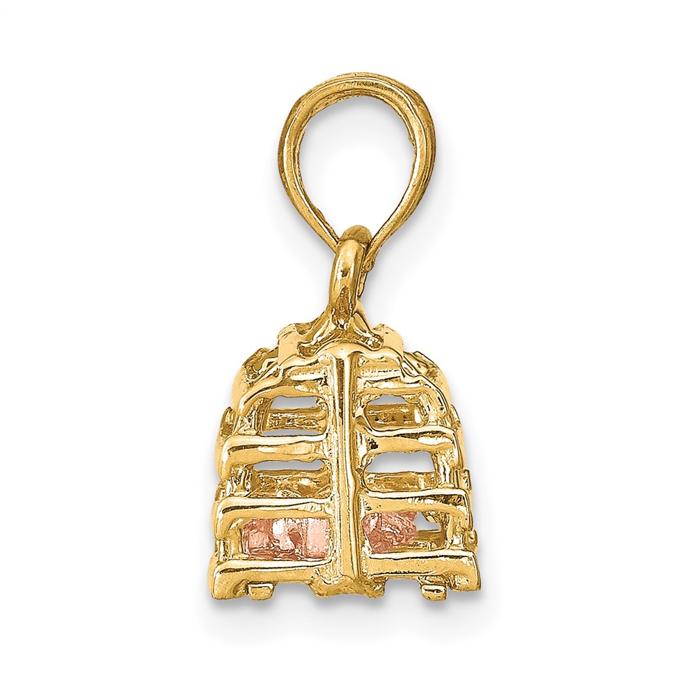 10K Two-tone 3D Lobster Trap W/Moveable Lobster Pendant (10K9135)