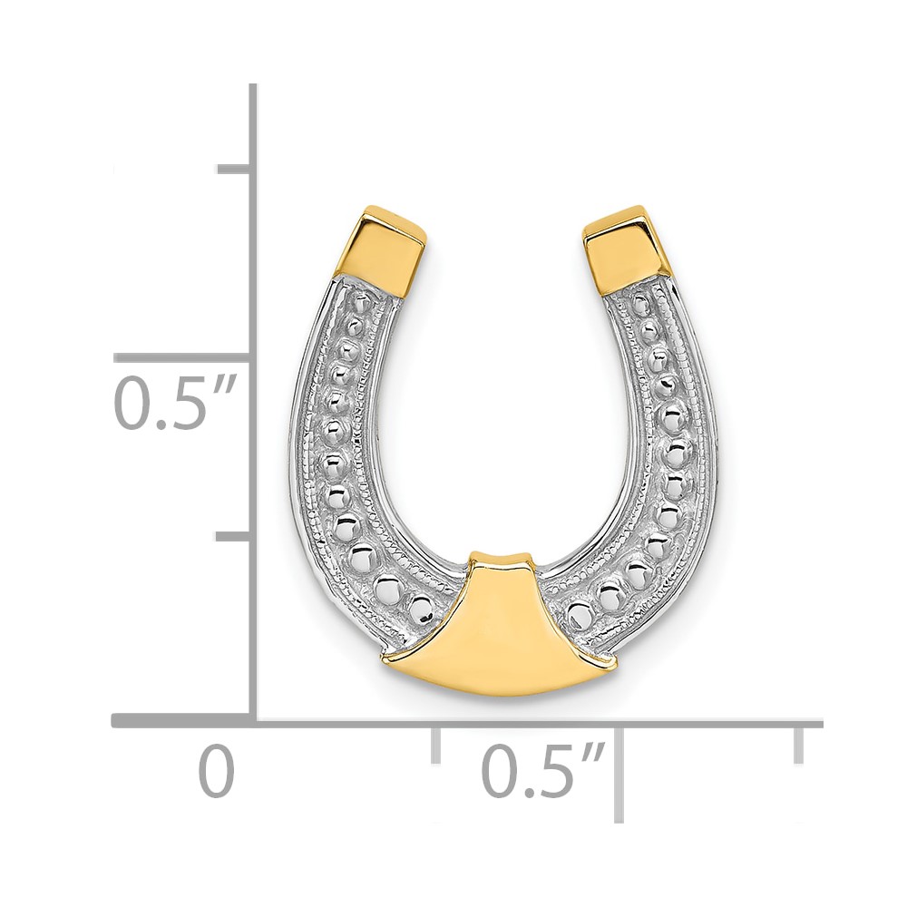 10k w/ Rhodium Horseshoe Charm (10K9176)