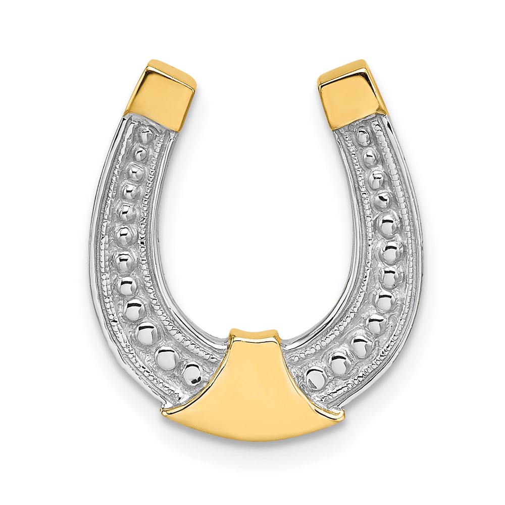 10k w/ Rhodium Horseshoe Charm (10K9176)