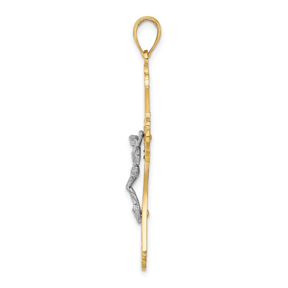 10K Two-tone Cut-Out Crucifix Charm (10K9227)