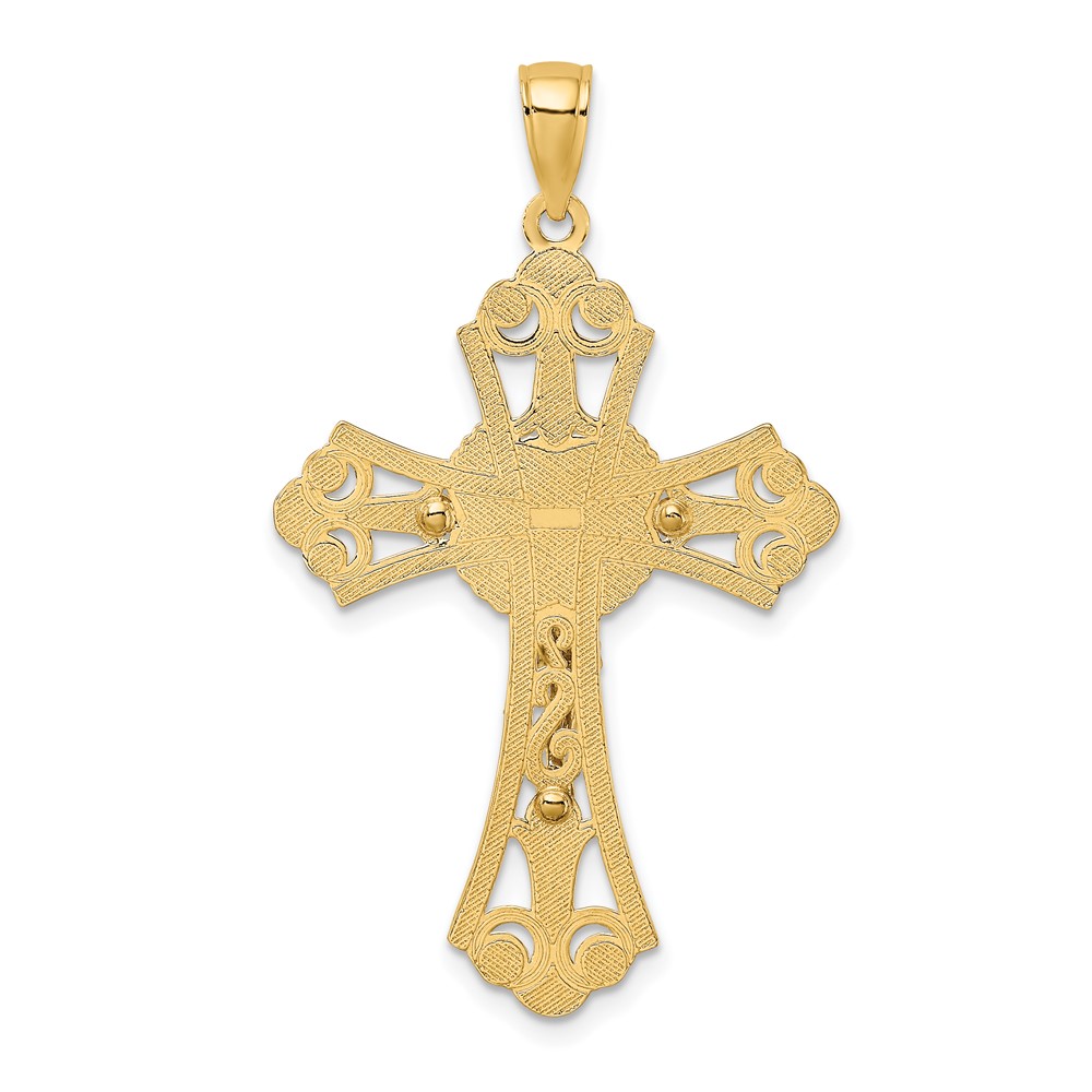 10K Two-tone Cut-Out Crucifix Charm (10K9227)