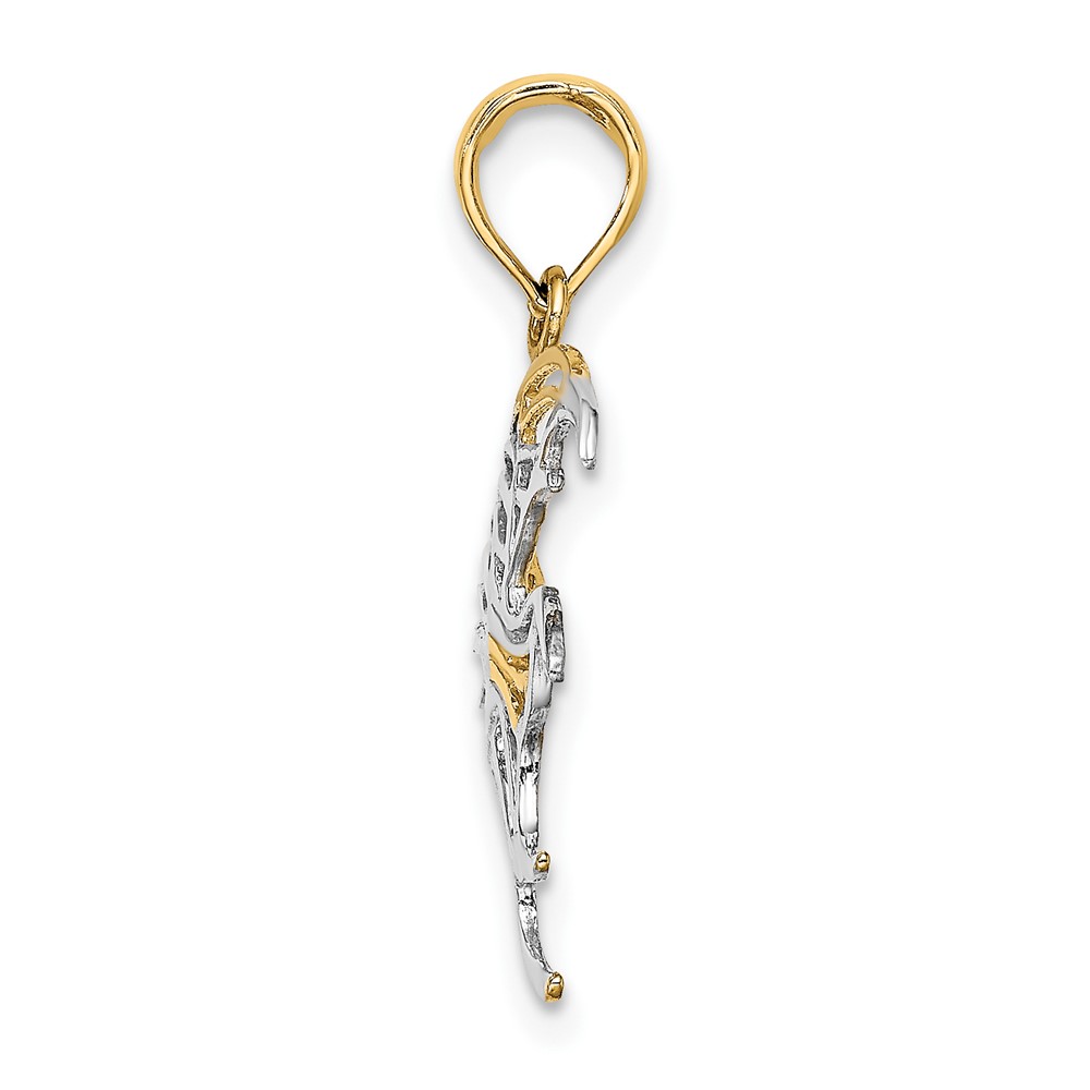 10k w/ Rhodium Cut-Out Angelfish Charm (10K9235)