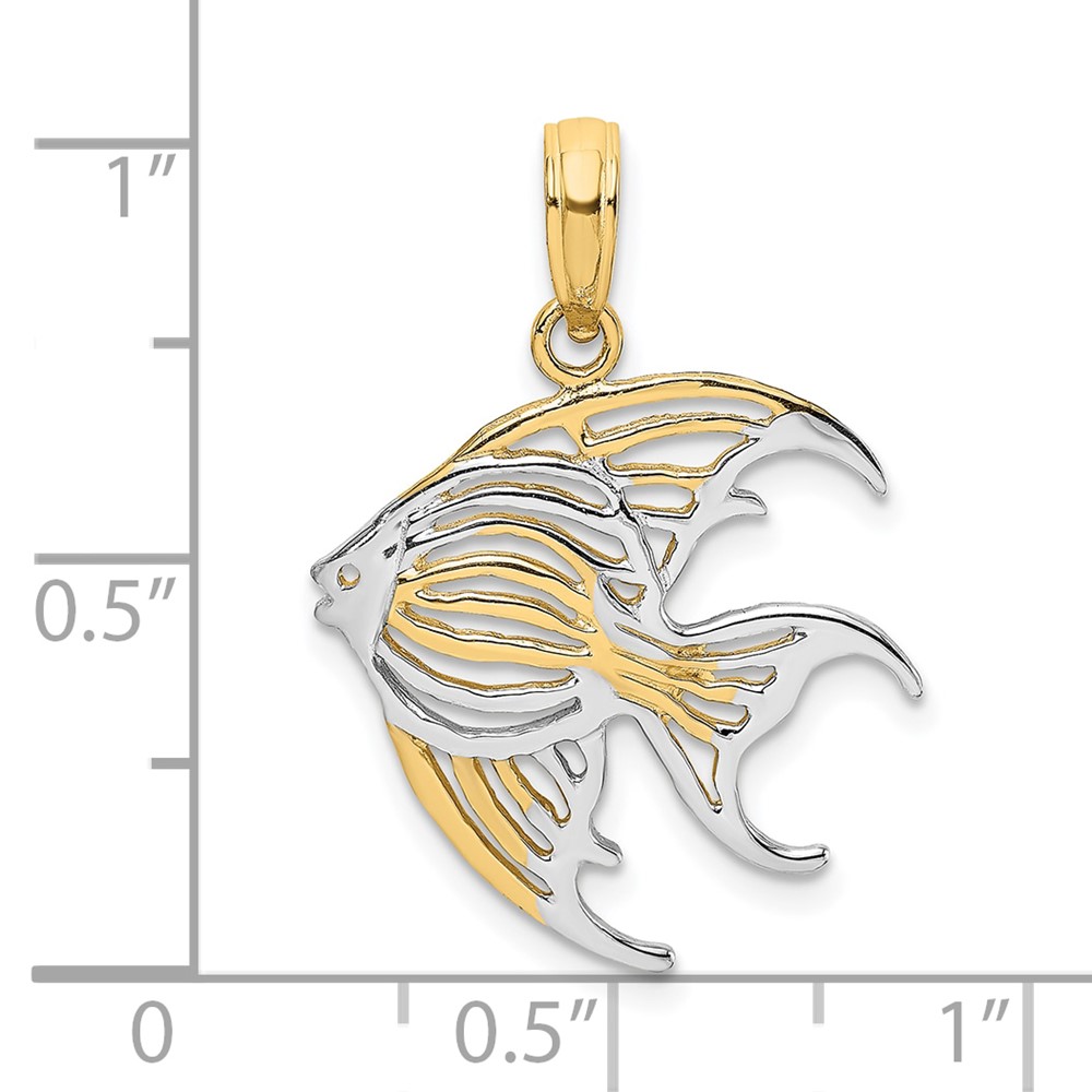 10k w/ Rhodium Cut-Out Angelfish Charm (10K9235)