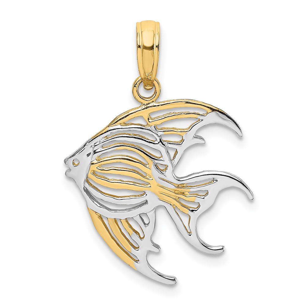 10k w/ Rhodium Cut-Out Angelfish Charm (10K9235)