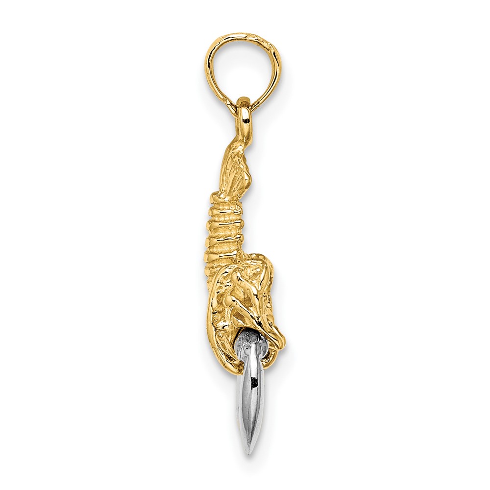10K w/Rhodium 2-D Moveable Lobster Charm (10K9236)