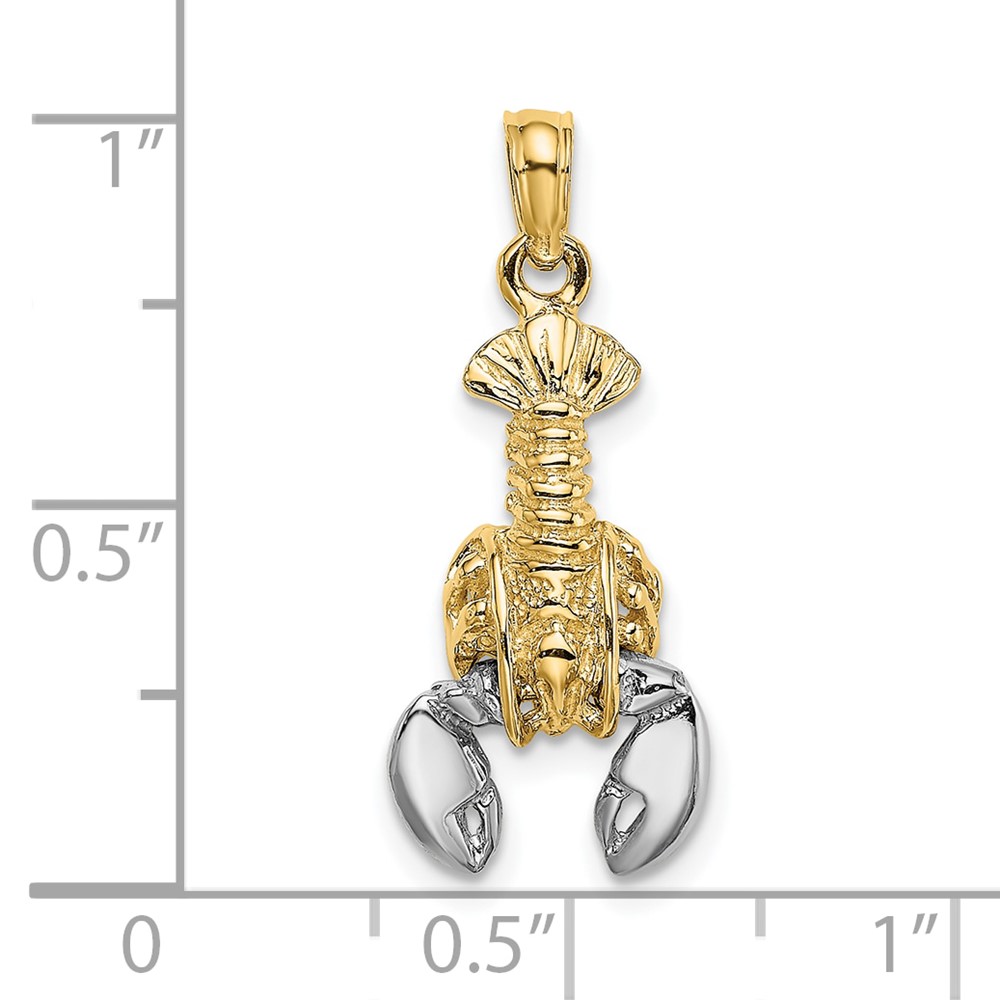 10K w/Rhodium 2-D Moveable Lobster Charm (10K9236)