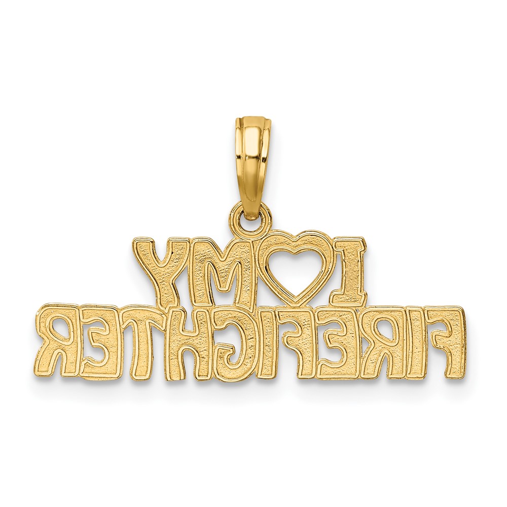 10k I LOVE MY FIREFIGHTER Charm (10K924)
