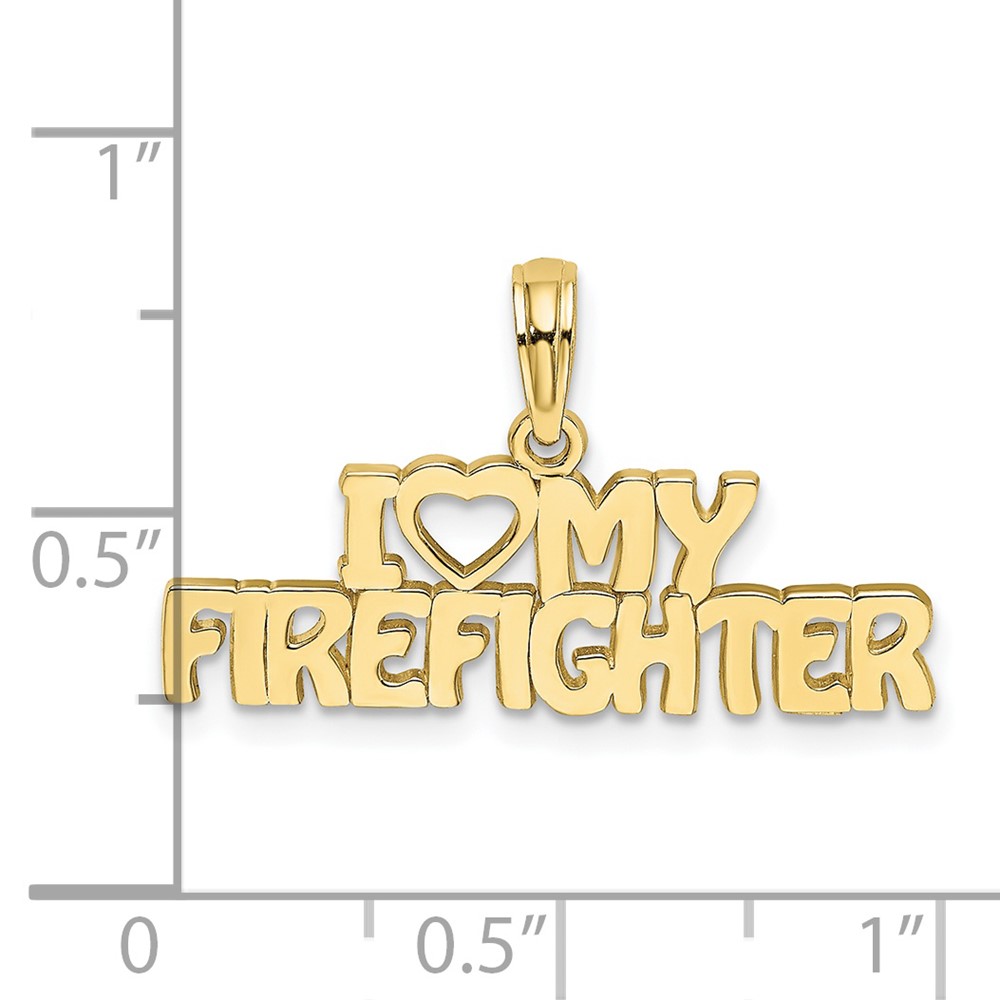 10k I LOVE MY FIREFIGHTER Charm (10K924)