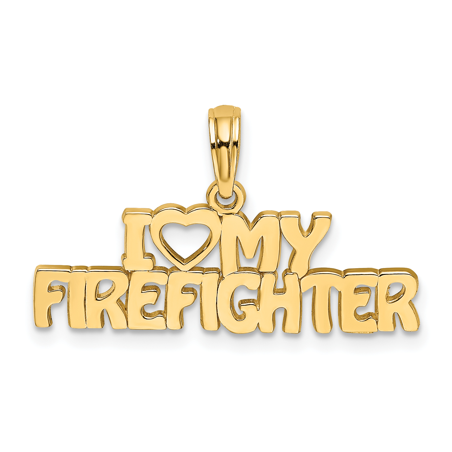 10k I LOVE MY FIREFIGHTER Charm (10K924)