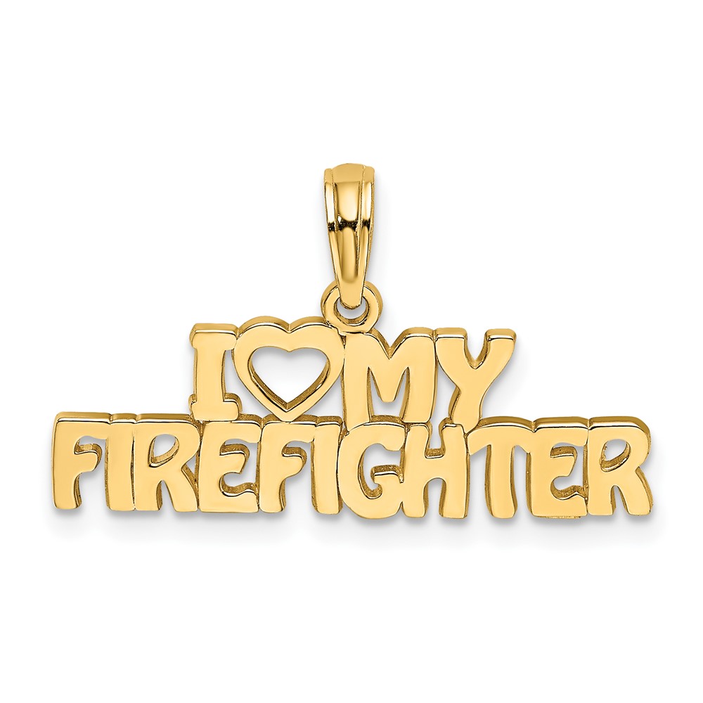10k I LOVE MY FIREFIGHTER Charm (10K924)