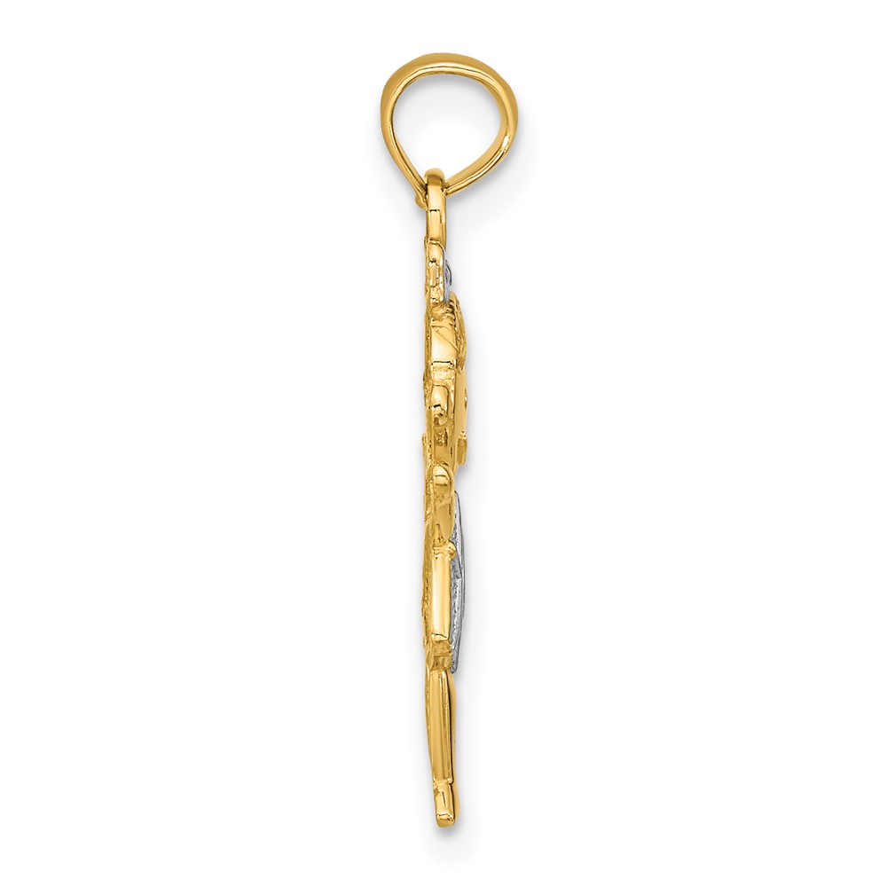 10K Textured w/Rhodium Girl Charm (10K9244)