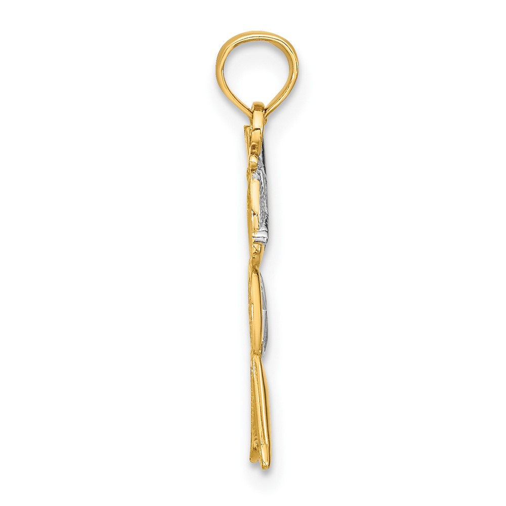 10K Textured w/Rhodium Boy Charm (10K9245)