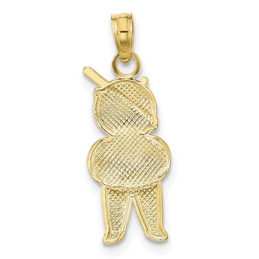 10K Textured w/Rhodium Boy Charm (10K9245)
